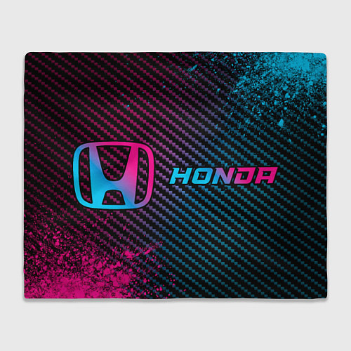 Плед Honda - neon gradient: надпись и символ / 3D-Велсофт – фото 1