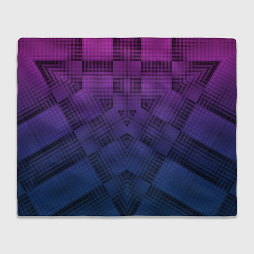 Плед Пурпурно-синий геометрический узор / 3D-Велсофт – фото 1