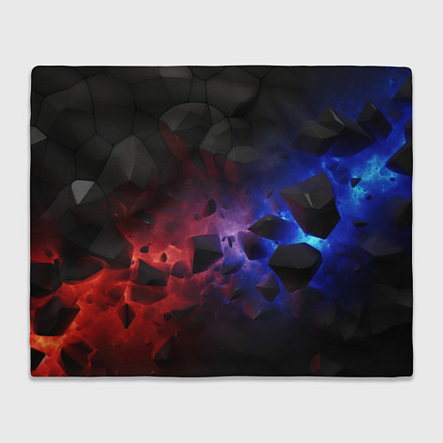 Плед Синие и красные абстрактные элементы / 3D-Велсофт – фото 1