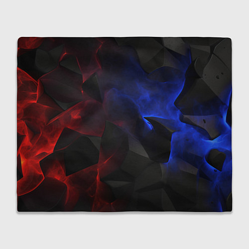 Плед Синие черные красные плиты / 3D-Велсофт – фото 1