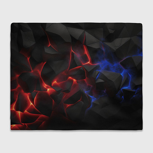 Плед Плиты черные красные синие / 3D-Велсофт – фото 1
