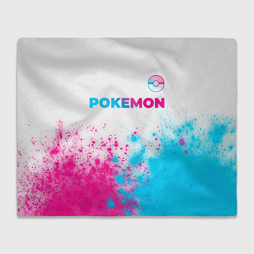 Плед Pokemon neon gradient style: символ сверху / 3D-Велсофт – фото 1