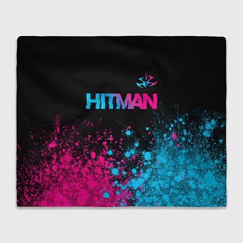 Плед Hitman - neon gradient: символ сверху / 3D-Велсофт – фото 1