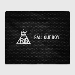 Плед флисовый Fall Out Boy glitch на темном фоне: надпись и симв, цвет: 3D-велсофт