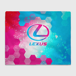 Плед флисовый Lexus neon gradient style, цвет: 3D-велсофт