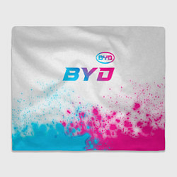 Плед BYD neon gradient style: символ сверху