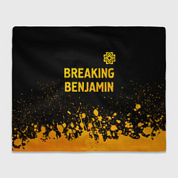 Плед флисовый Breaking Benjamin - gold gradient: символ сверху, цвет: 3D-велсофт
