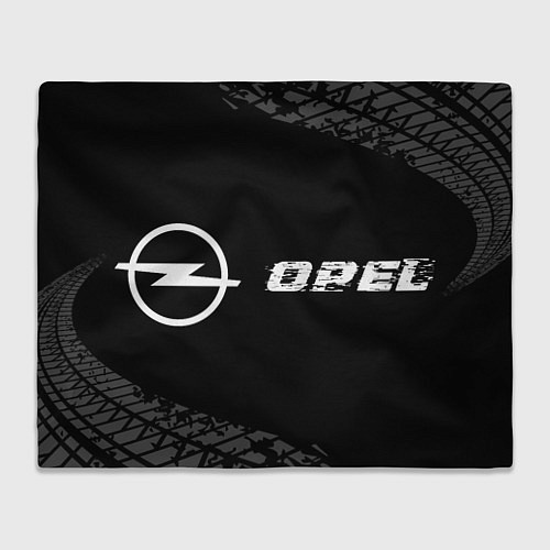 Плед Opel speed на темном фоне со следами шин: надпись / 3D-Велсофт – фото 1