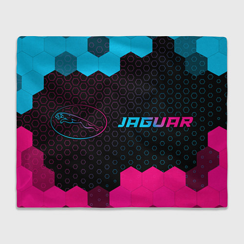 Плед Jaguar - neon gradient: надпись и символ / 3D-Велсофт – фото 1