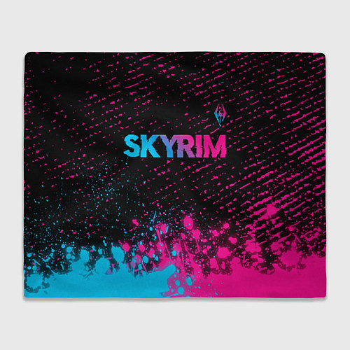 Плед Skyrim - neon gradient: символ сверху / 3D-Велсофт – фото 1