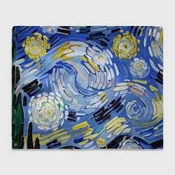 Плед флисовый Облака в стиле Ван Гога, цвет: 3D-велсофт