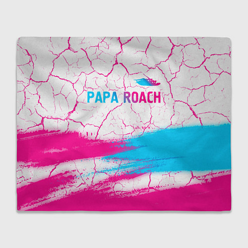 Плед Papa Roach neon gradient style: символ сверху / 3D-Велсофт – фото 1