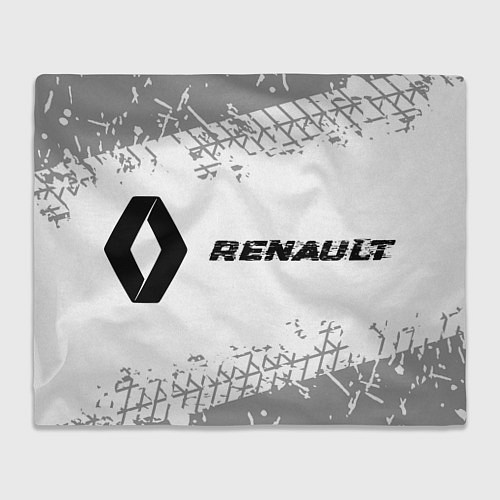 Плед Renault speed на светлом фоне со следами шин: надп / 3D-Велсофт – фото 1