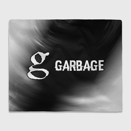 Плед Garbage glitch на темном фоне: надпись и символ / 3D-Велсофт – фото 1