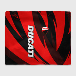 Плед флисовый Ducati - красные волны, цвет: 3D-велсофт