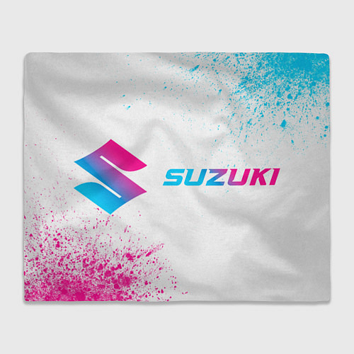 Плед Suzuki neon gradient style: надпись и символ / 3D-Велсофт – фото 1