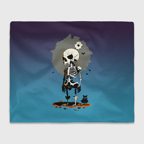 Плед Funny skeleton - neural network - halloween / 3D-Велсофт – фото 1