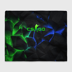 Плед CS GO green blue neon