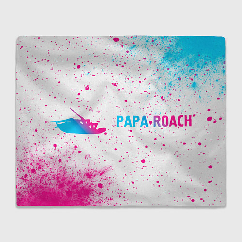 Плед Papa Roach neon gradient style: надпись и символ / 3D-Велсофт – фото 1