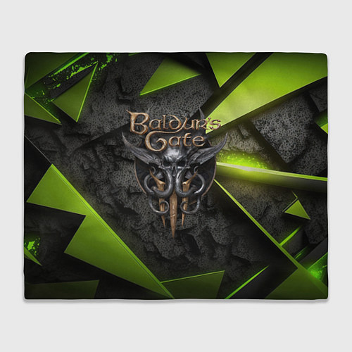 Плед Baldurs Gate 3 logo green abstract / 3D-Велсофт – фото 1