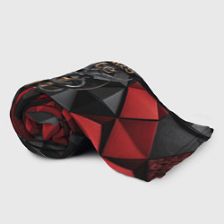 Плед флисовый Baldurs Gate 3 logo red black, цвет: 3D-велсофт — фото 2