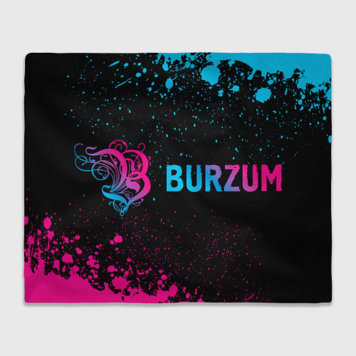 Плед Burzum - neon gradient: надпись и символ / 3D-Велсофт – фото 1