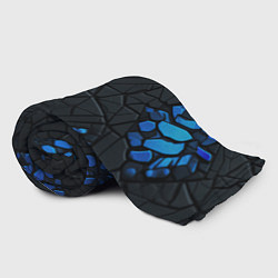 Плед флисовый Черные плиты с синими вставками, цвет: 3D-велсофт — фото 2