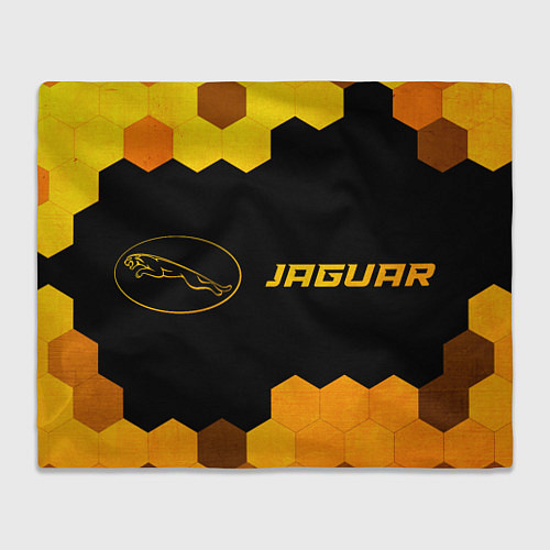 Плед Jaguar - gold gradient: надпись и символ / 3D-Велсофт – фото 1