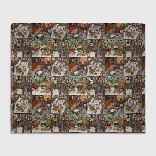 Плед Милые иллюстрации коллаж / 3D-Велсофт – фото 1