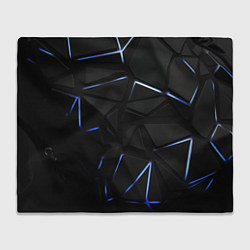 Плед флисовый Black texture neon line, цвет: 3D-велсофт