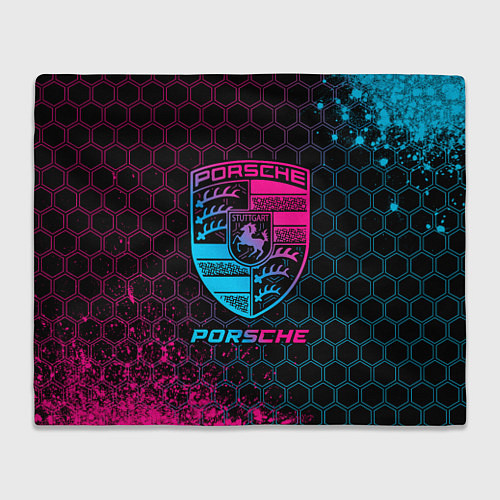 Плед Porsche - neon gradient / 3D-Велсофт – фото 1