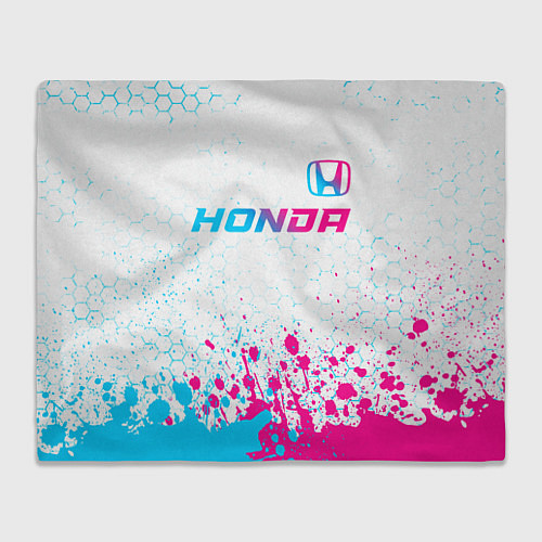 Плед Honda neon gradient style: символ сверху / 3D-Велсофт – фото 1