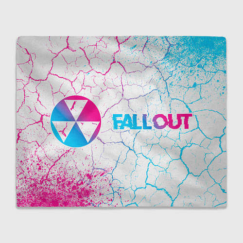 Плед Fallout neon gradient style: надпись и символ / 3D-Велсофт – фото 1