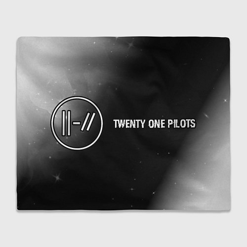 Плед Twenty One Pilots glitch на темном фоне: надпись и / 3D-Велсофт – фото 1