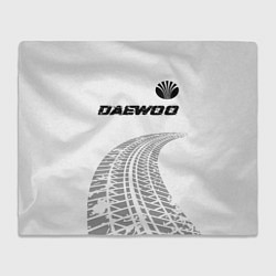 Плед флисовый Daewoo speed на светлом фоне со следами шин: симво, цвет: 3D-велсофт