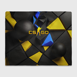 Плед CSGO blue yellow abstract