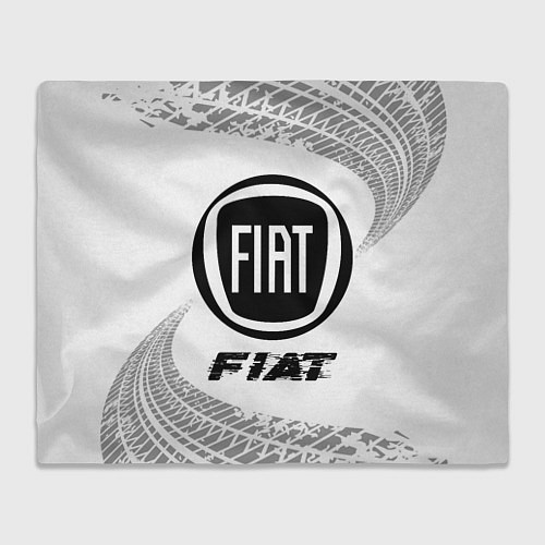 Плед Fiat speed на светлом фоне со следами шин / 3D-Велсофт – фото 1