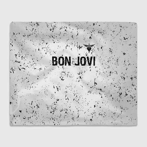 Плед Bon Jovi glitch на светлом фоне: символ сверху / 3D-Велсофт – фото 1