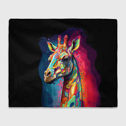Плед флисовый Психоделический жираф, цвет: 3D-велсофт