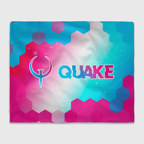 Плед Quake neon gradient style: надпись и символ / 3D-Велсофт – фото 1