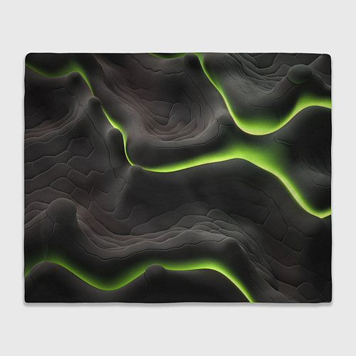 Плед Green black texture / 3D-Велсофт – фото 1