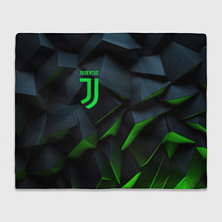 Плед флисовый Juventus black green logo, цвет: 3D-велсофт