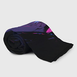 Плед флисовый Сатору Годжо - Магическая битва - неон, цвет: 3D-велсофт — фото 2