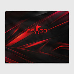 Плед флисовый CSGO red black logo, цвет: 3D-велсофт