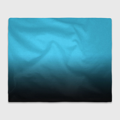 Плед Градиент чёрно-голубой / 3D-Велсофт – фото 1