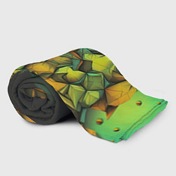 Плед флисовый Зеленая объемная абстракция, цвет: 3D-велсофт — фото 2