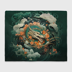 Плед флисовый Облачный дракон Irezumi, цвет: 3D-велсофт