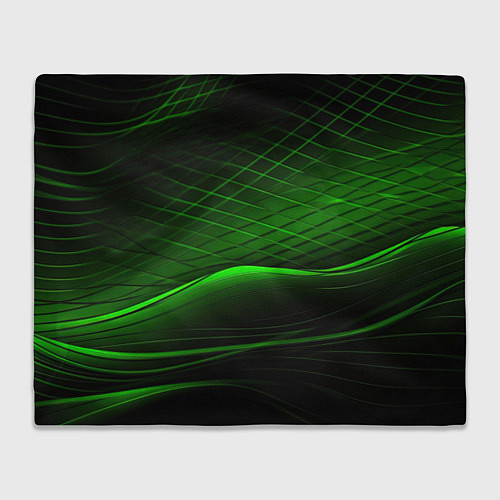 Плед Green lines black backgrouns / 3D-Велсофт – фото 1