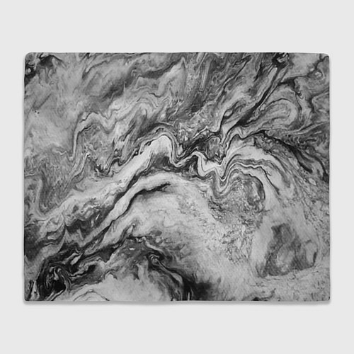 Плед Черно-белая мраморная абстракция / 3D-Велсофт – фото 1