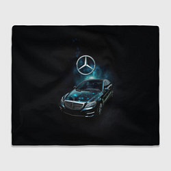 Плед флисовый Mercedes Benz dark style, цвет: 3D-велсофт